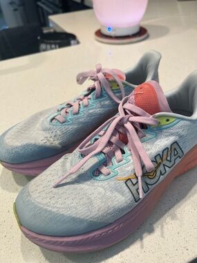 Hoka Kids Light Blue & Pink Athletic Sneakers